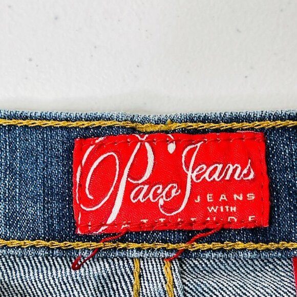 Vintage 90s‎ Y2K Paco Jeans Women's Floral Key Embroidered Size 13 Straight Leg - Picture 5 of 11